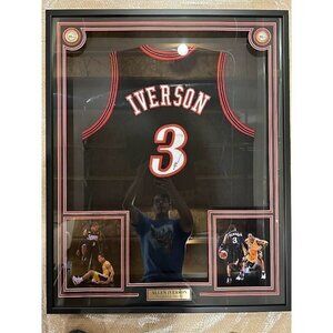 Allen Iverson signed autographed Philadelphia 76ers customer jersey framed PSA